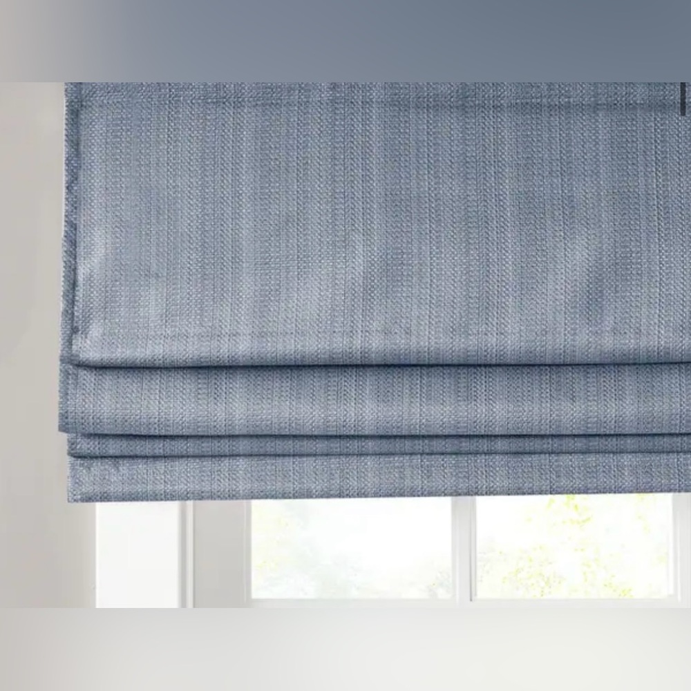 Madison Park Colm Basketweave Room Darkening Cordless Roman Shade Set of 2 27x62 - Picture 8 of 16